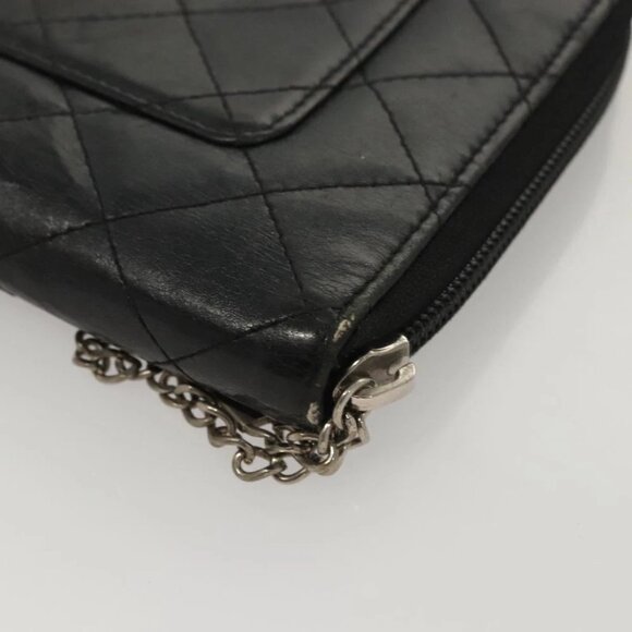 CHANEL Cambon Line Long Wallet Leather Black CC Auth - Picture 12 of 16